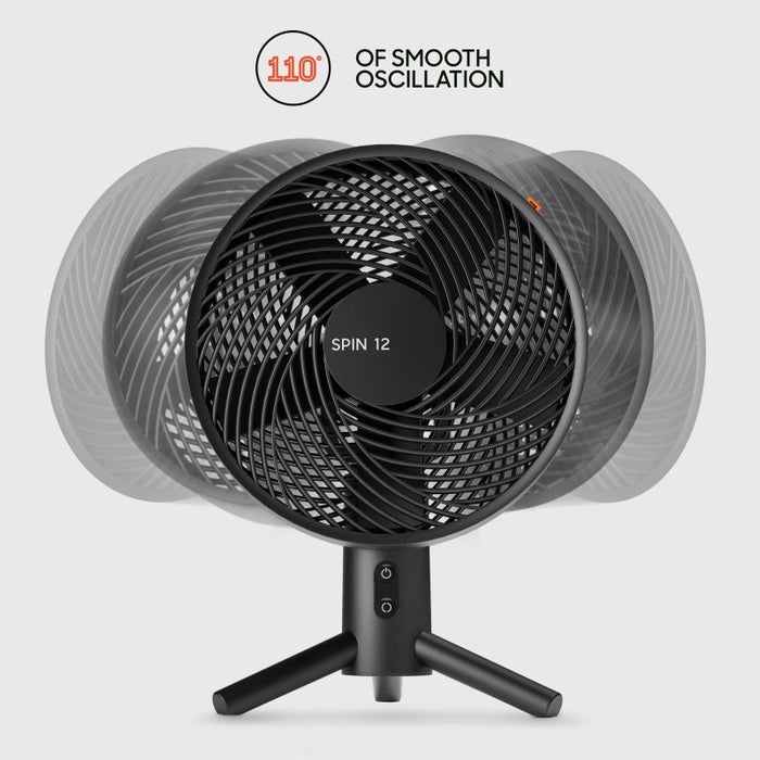 Sharper Image SPIN 12 Oscillating Desktop Fan with Remote